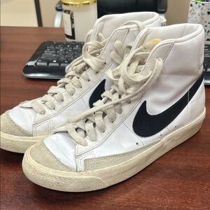 Nike High-Top Sneakers in Cream and Black